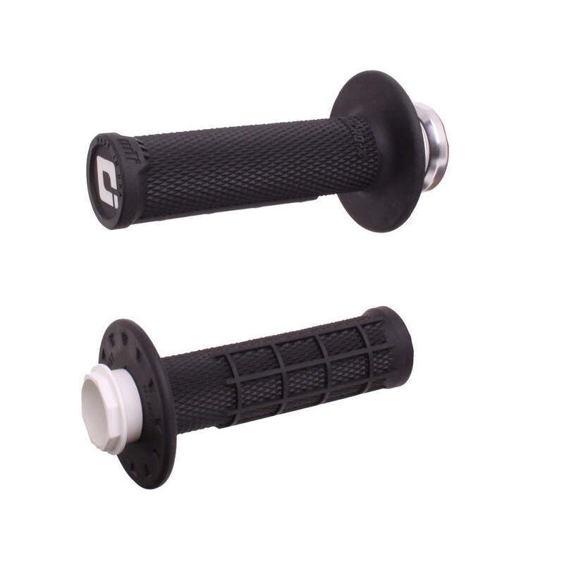 Puños ODI Micro-X Lock-On medio gofrados - Negro / Plata