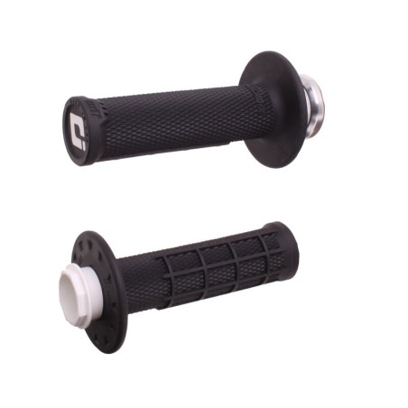 Puños ODI Micro-X Lock-On medio gofrados - Negro / Plata