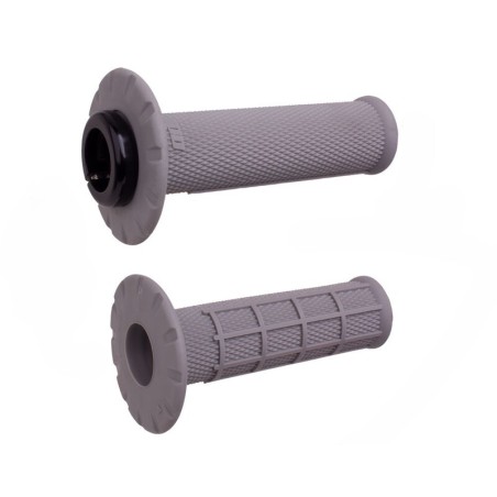 Puños universales ODI Lock-On medio gofrados Ø22,2mm - Gris / Plata