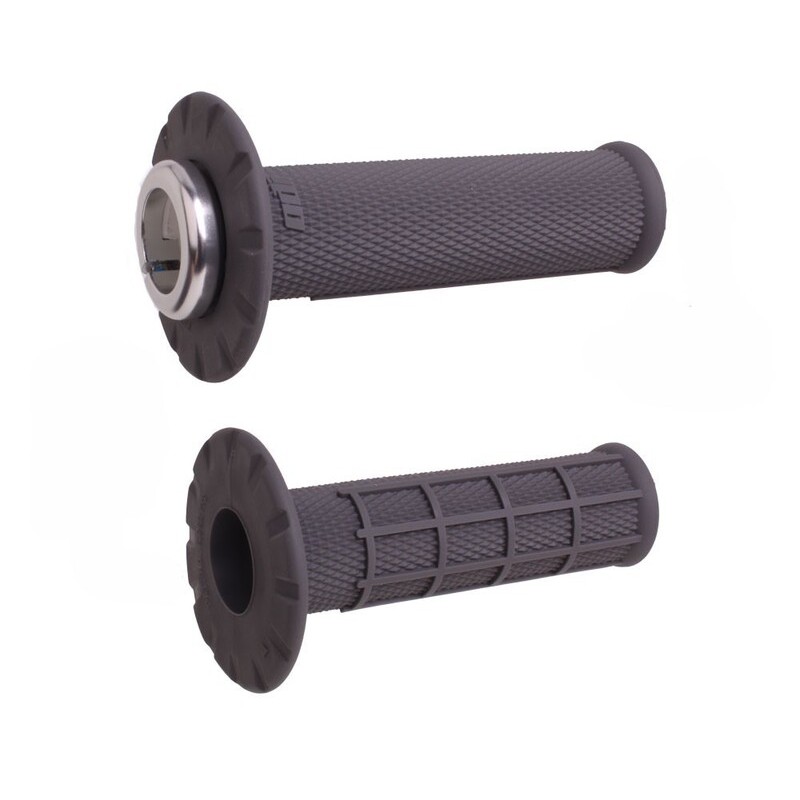 Puños universales ODI Lock-On medio gofrados Ø22,2mm - Grafito / Plata