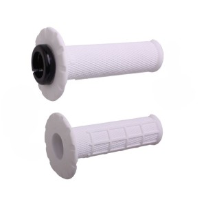 Puños universales ODI Lock-On medio gofrados Ø22,2mm - Blanco / Negro