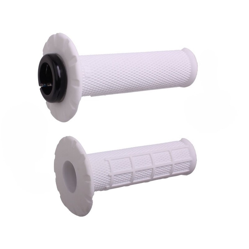Puños universales ODI Lock-On medio gofrados Ø22,2mm - Blanco / Negro