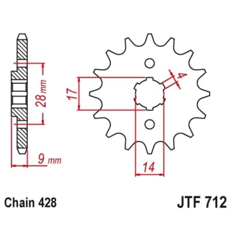 Piñón JT SPROCKETS acero estándar 712 - 428