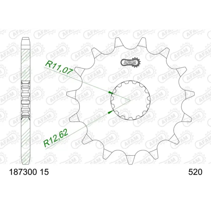 Piñón AFAM acero estándar 187300 - 520