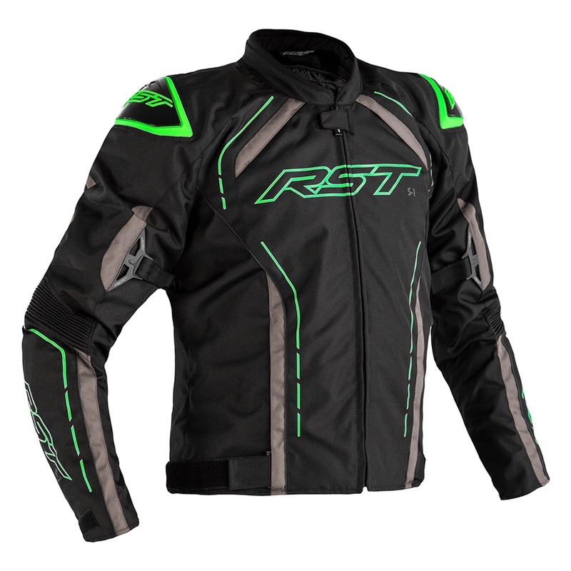 Chaqueta (Textil) RST S-1 Negro/Gris/Verde Neon, 50 EU/Talla S