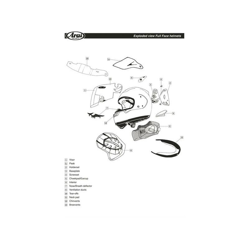 Cubiertas laterales ARAI CB Negro (Compatible sistema VAS-V)