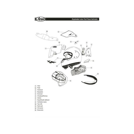 ARAI After-sales Parts - Please contact our After-Sales Service for...