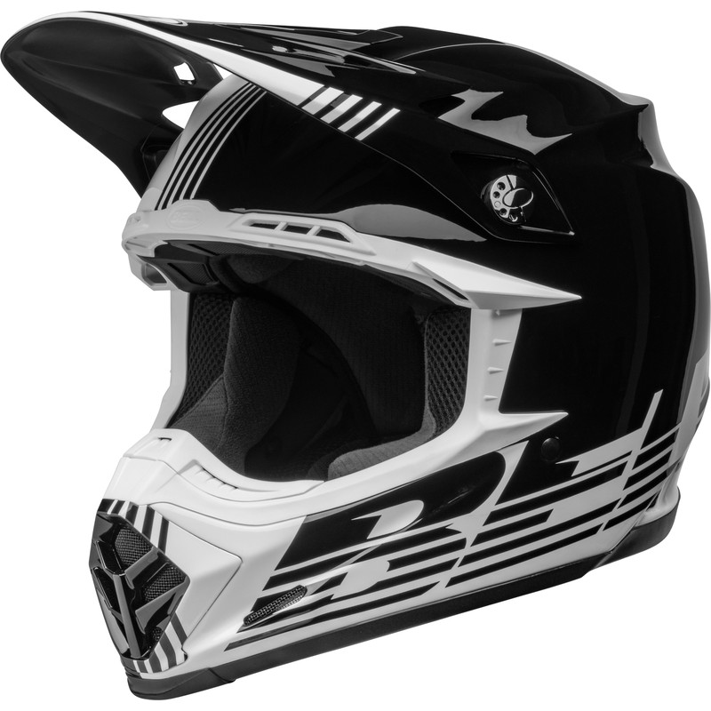 Casco BELL MOTO-9 MIPS LOUVER Negro/Blanco, 60-61 / Talla XL