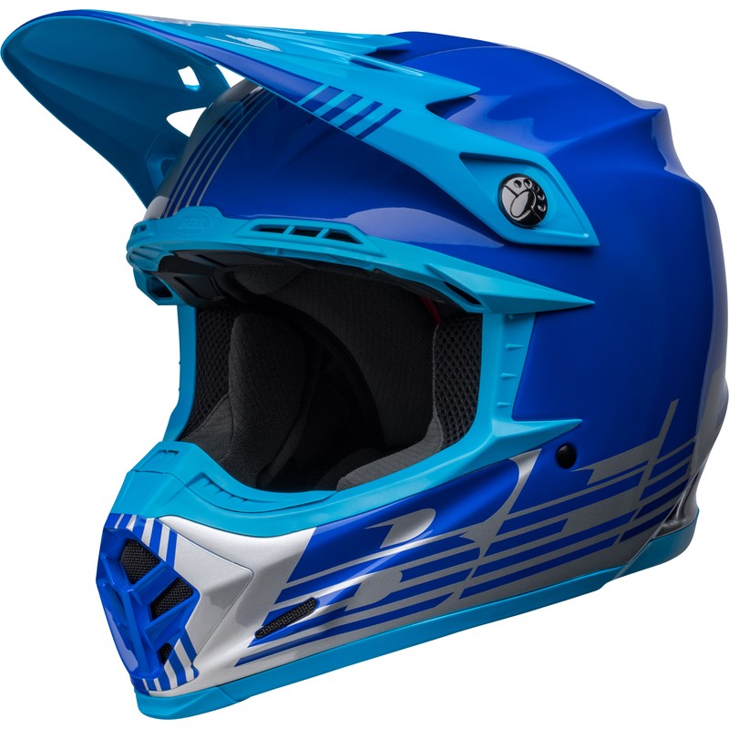 Casco BELL MOTO-9 MIPS LOUVER Gris/Azul, 60-61 / Talla XL