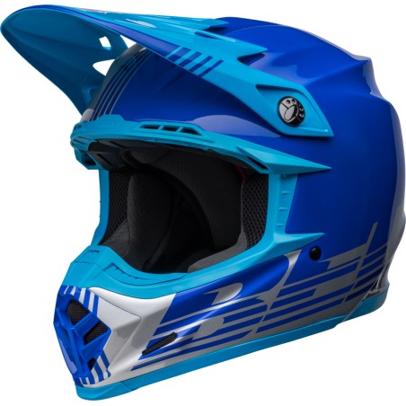Casco BELL MOTO-9 MIPS LOUVER Gris/Azul, 60-61 / Talla XL
