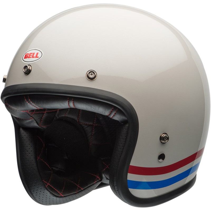 Casco BELL CUSTOM 500 STRIPES Blanco Perla