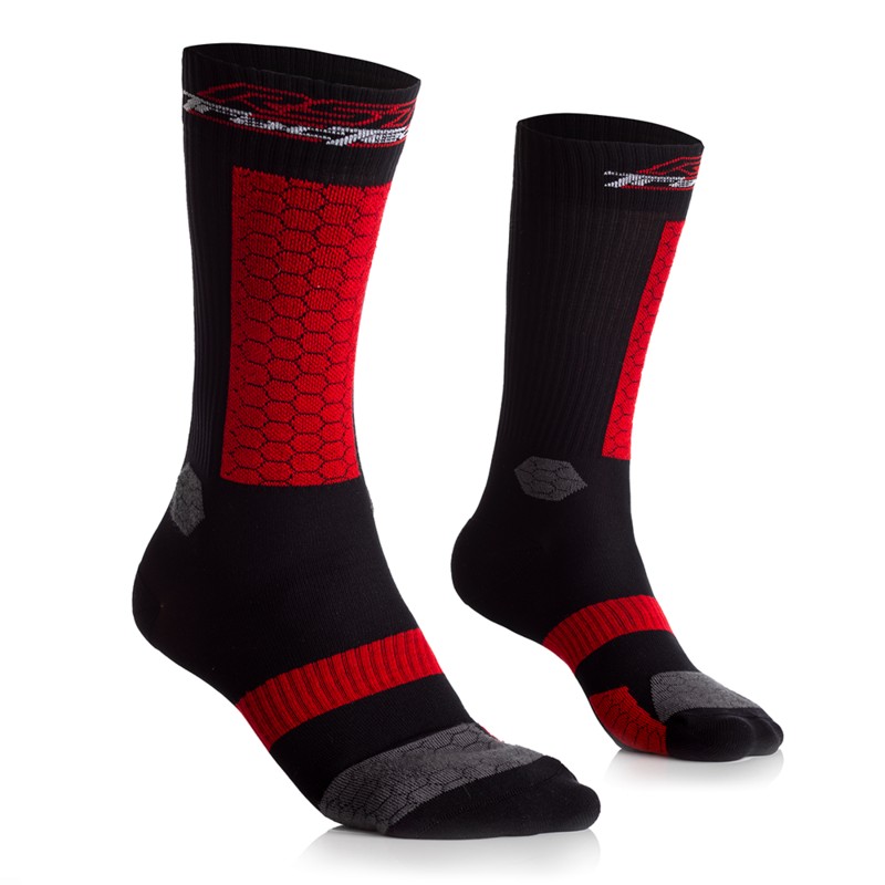 Calcetines RST TRACTECH Negro/Rojo, Talla L-XL/11-13