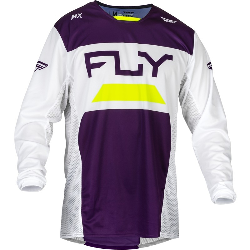Camiseta FLY RACING Kinetic Reload - Deep Purple / Blanco / Hi-Vis