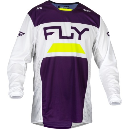 Camiseta FLY RACING Kinetic Reload - Deep Purple / Blanco / Hi-Vis