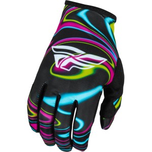 Guantes FLY RACING Lite Warped - Negro / Rosa / Electric Blue