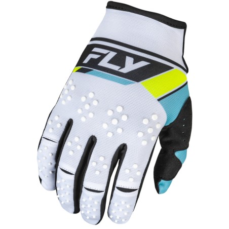 Guantes FLY RACING Kinetic Prix - Blanco / Negro / Hi-Vis