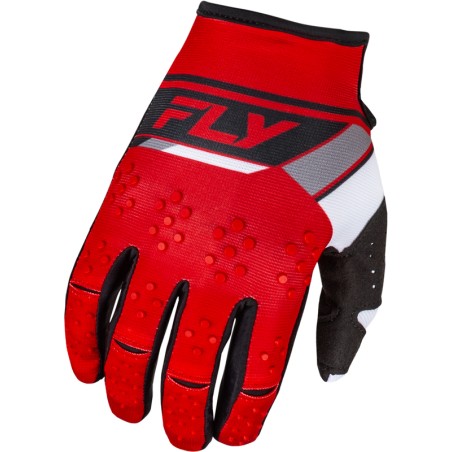 Guantes infantiles FLY RACING Kinetic Prix - Rojo / Gris / Blanco