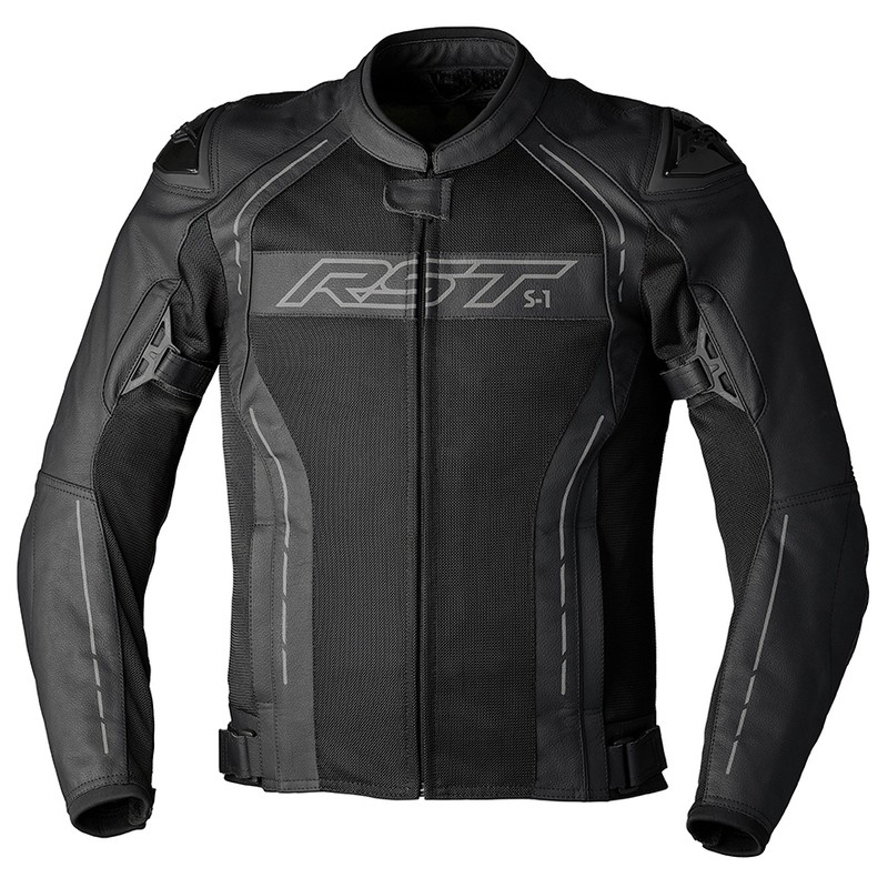 Chaqueta de cuero RST S-1 Mesh CE hombre - Negro