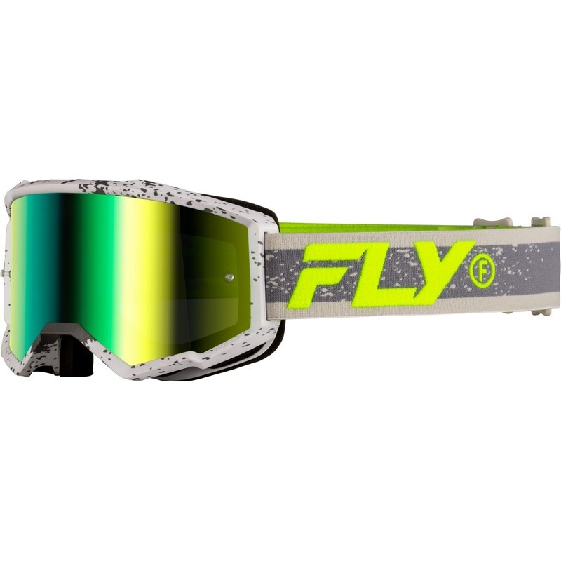 Gafas FLY RACING Zone - Gris oscuro / Hi-Vis - Lente Iridiscent Gre...