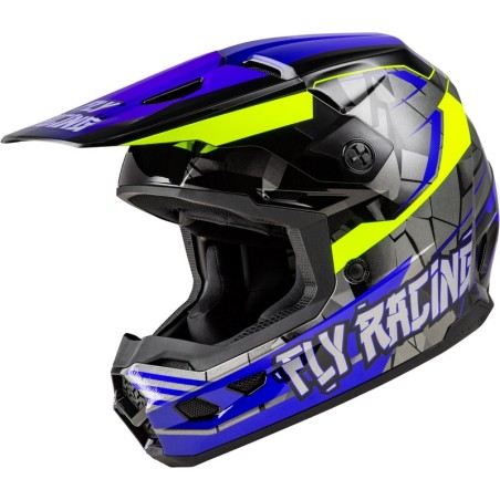 Casco infantil FLY RACING Kinetic Scorched - Azul / Gris / Hi-Vis