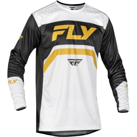 Camiseta MTB FLY RACING Rayce - Blanco / Negro / Oro