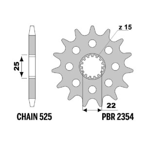 Piñón PBR acero estándar 2354 - 520