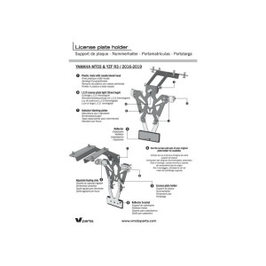 Portamatrículas Yamaha MT-03 negro V PARTS