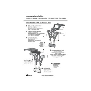 Portamatrículas Yamaha MT-125 negro V PARTS