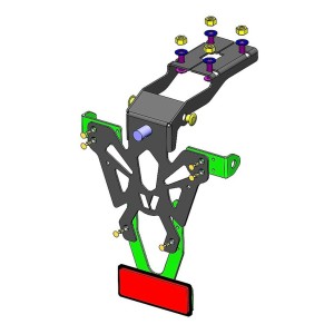 Portamatrículas Kawasaki ZX-6R negro V PARTS