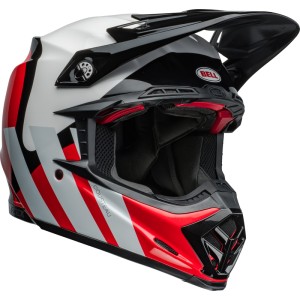 Casco BELL Moto-9S Flex - Hello Cousteau Stripes Gloss White/Red