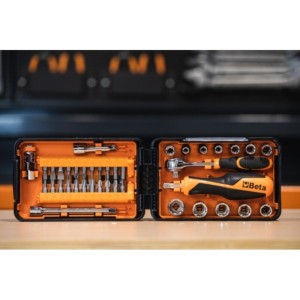 Surtido BETA de 11 llaves de vaso hexagonales, 21 puntas de atornil...