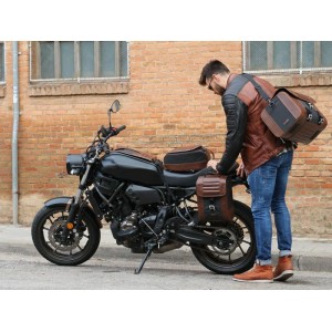 Alforja lateral SHAD SR38 estilo Cafe Racer - Marrón