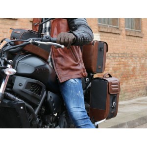 Alforja lateral SHAD SR38 estilo Cafe Racer - Marrón