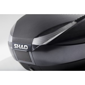 Baúl SHAD SH48 Gris Tapa CARBONO + DOBLE Respaldo