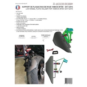 Portamatrículas a la rueda Yamaha MT-09 negro