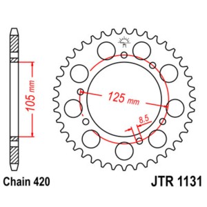 Kit de cadena JT/JT 420HDR 11/53 Standard - Corona standard 1131
