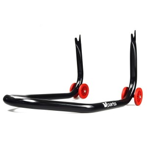 Caballete trasero moto BIHR con soportes en V para diábolos - Negro...