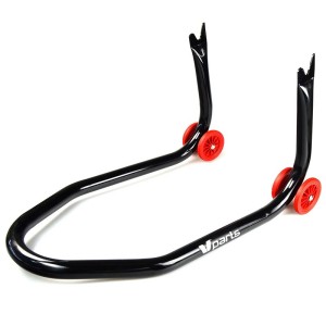 Caballete trasero moto BIHR con soportes en V para diábolos - Negro...