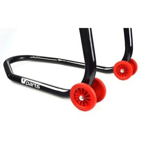 Caballete trasero moto BIHR con soportes en V para diábolos - Negro...