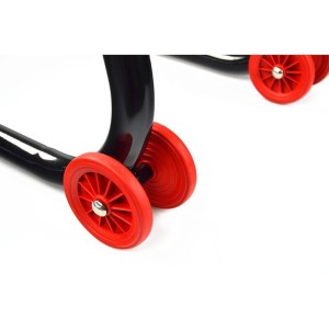 Caballete trasero moto BIHR con soportes en V para diábolos - Negro...