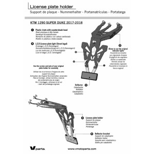 Portamatrículas KTM 1290 SUPER DUKE R negro V PARTS