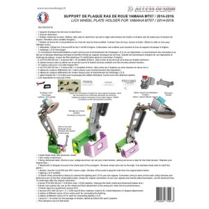 Portamatrículas a la rueda Yamaha MT-07 negro