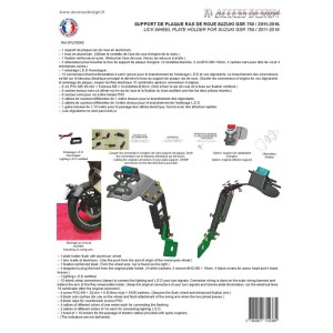 Portamatrículas a la rueda Suzuki GSR750 negro