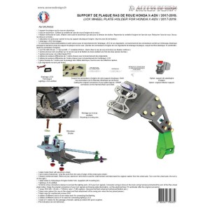 Portamatrículas a la rueda Honda X-ADV negro