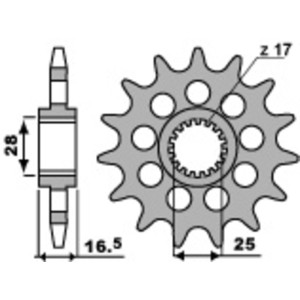 Kit de cadena DID/PBR 525ZVM-X2 17/38 Super-Reforzado - corona stan...