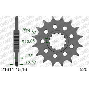 Kit de cadena AFAM 520XSR 43/15 Super-Reforzado - corona ultraliger...