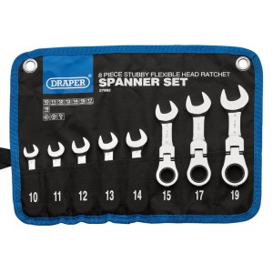 Juego de llaves combinadas métricas con carraca abatible DRAPER Hi-...