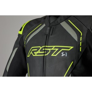 Chaqueta RST S1 cuero hombre - Amarillo Flúor
