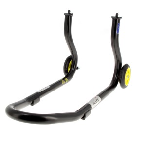 Caballete delantero BIHR Home Track color negro mate y ruedas amari...