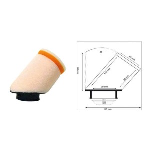 Filtro de aire Twin Air cilíndrico 45° manguito Ø45mm - 158975